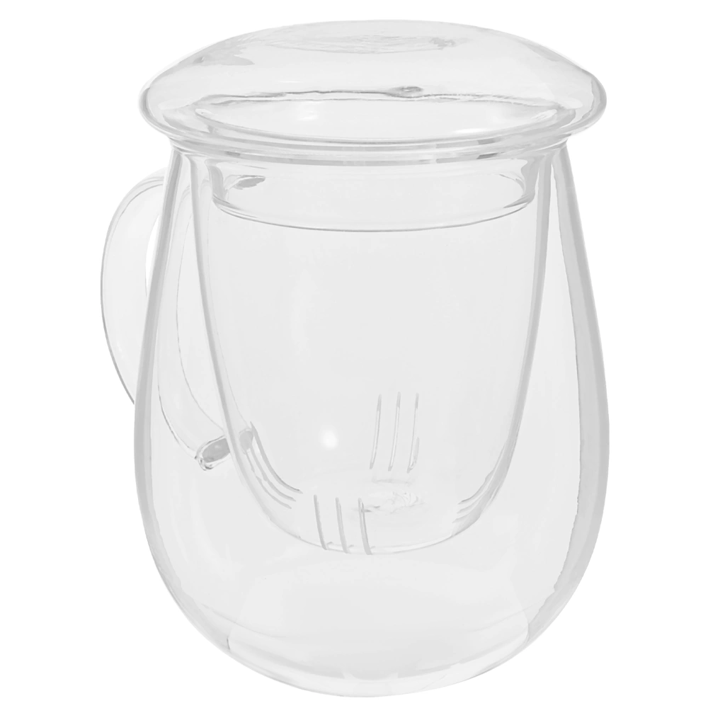 Glass Tea Mug Tea Filtering Cup Tea Brewing Cup Thick Glass Cup Tea Making Cup for Home Office