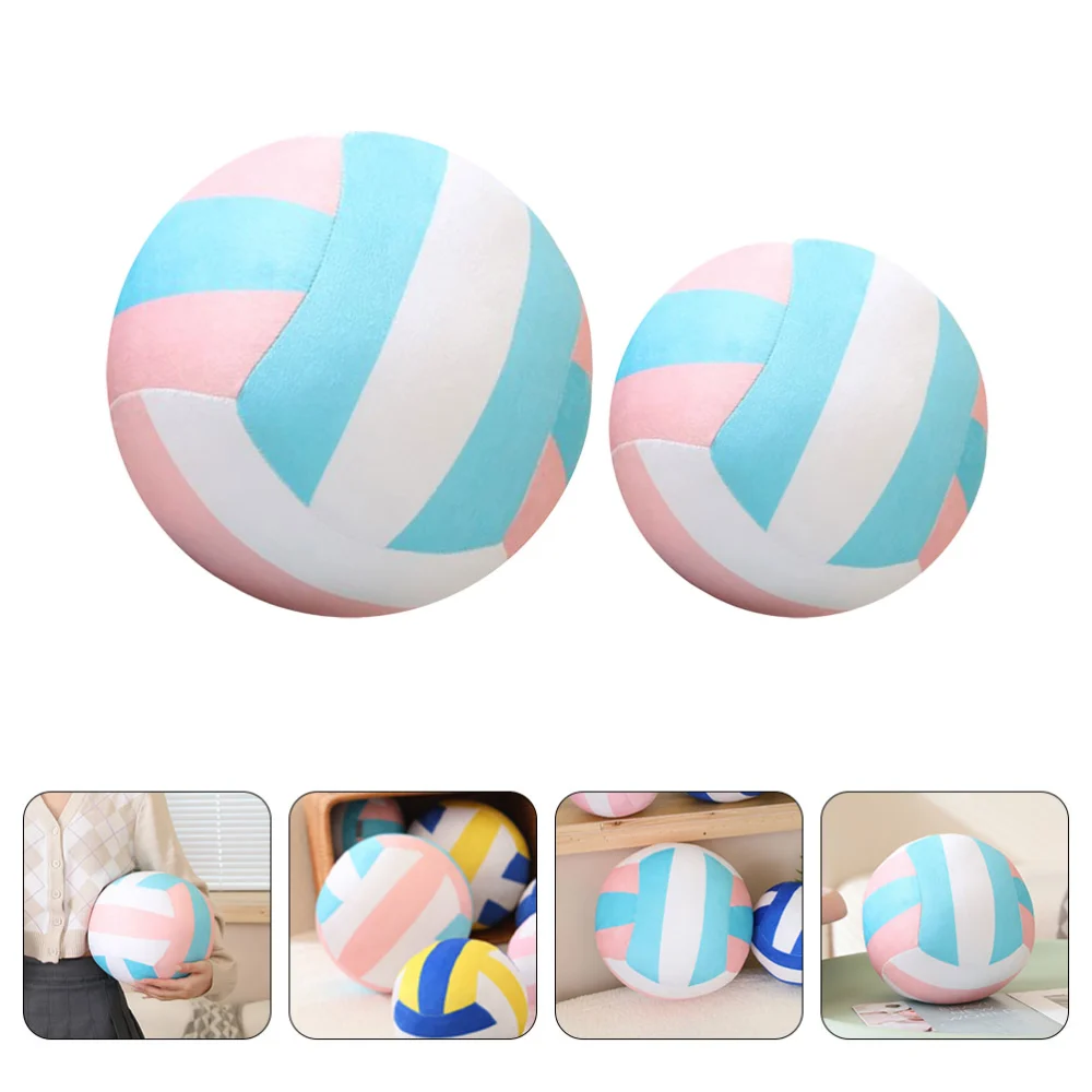 2Pcs Plush Volleyball Sports Ball Toy Stuffed Volleyball Toy Plush Volleyball Cushion Volleyball Fans Gift