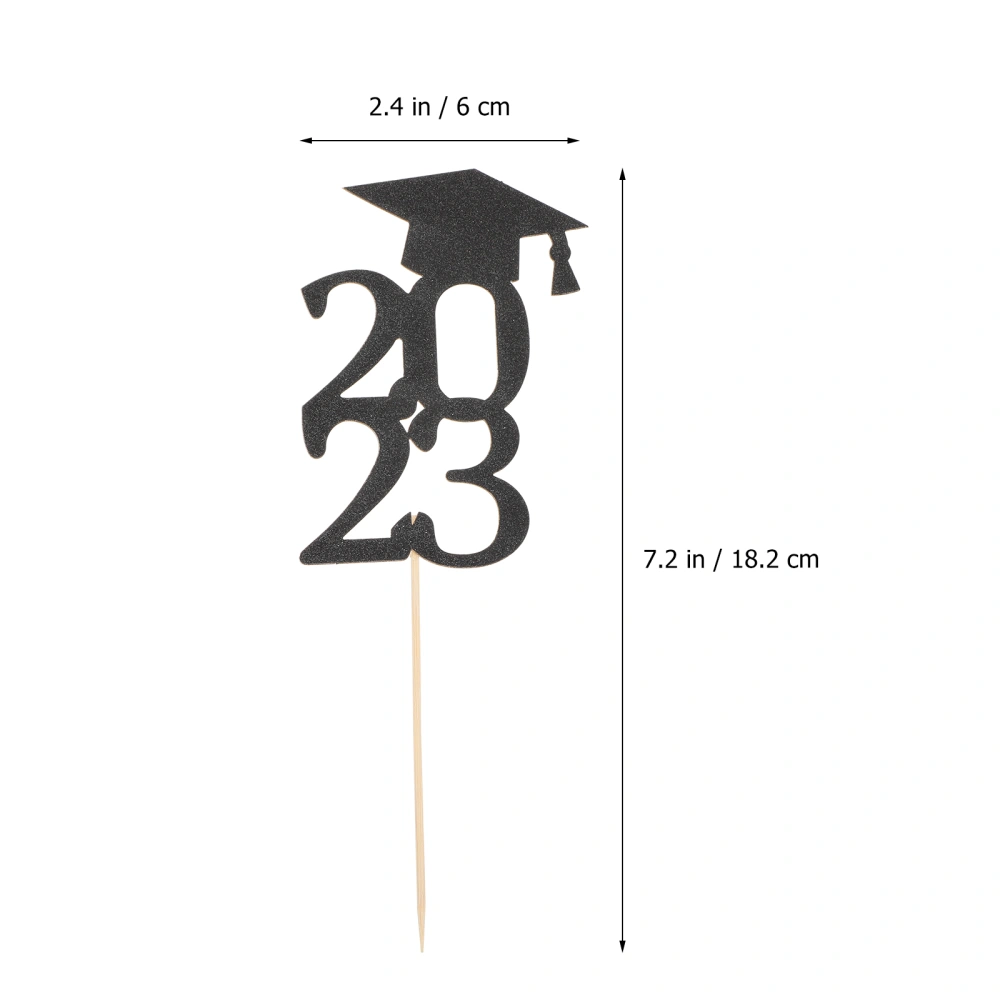 25Pcs Graduation Cake Decoration Cake Insert Toppers Fruit Picks for 2023 Graduates