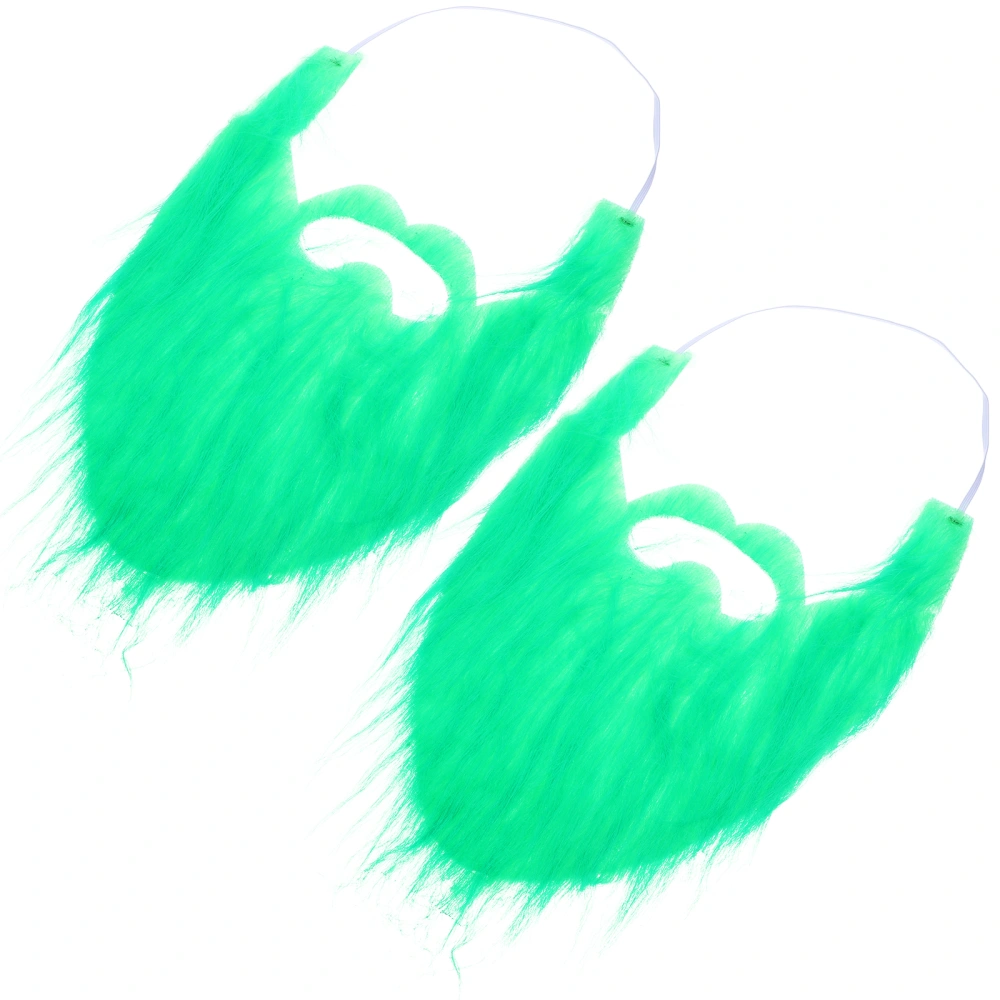 2pcs Interesting Fake Beard Prop Stage Performance Faux Beard St. Patrick's Day Cosplay Decor