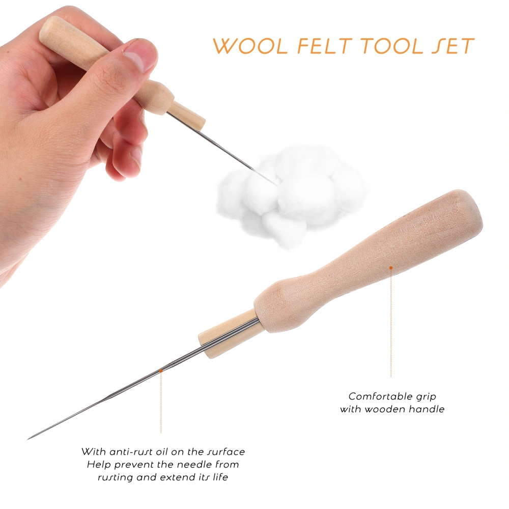 Needle Felting Kit Wool Felting Needles Tools Set Wooden Handle Tools with Felting Needles for Felting Starter