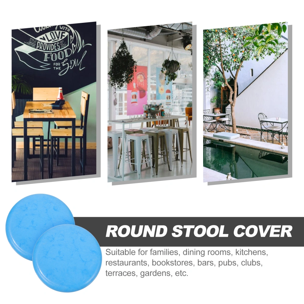 2 Set of Round Stool Cover Canteen Stool Seat Bar Stool Plastic Seat Replacement for Restaurant