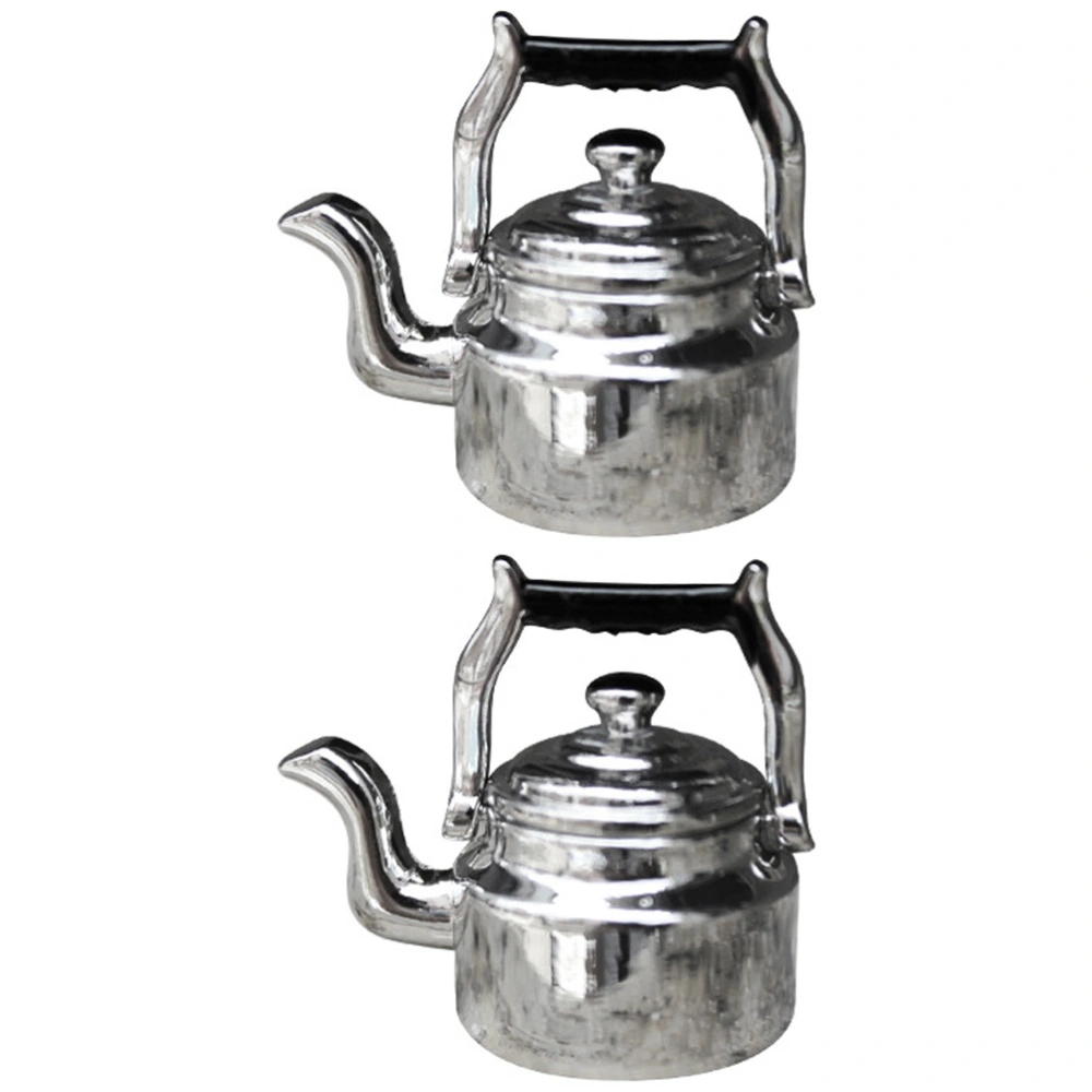 2Pcs Miniature Water Kettle Miniature Water Kettle Pretend Play Kettle Micro Landscape Prop