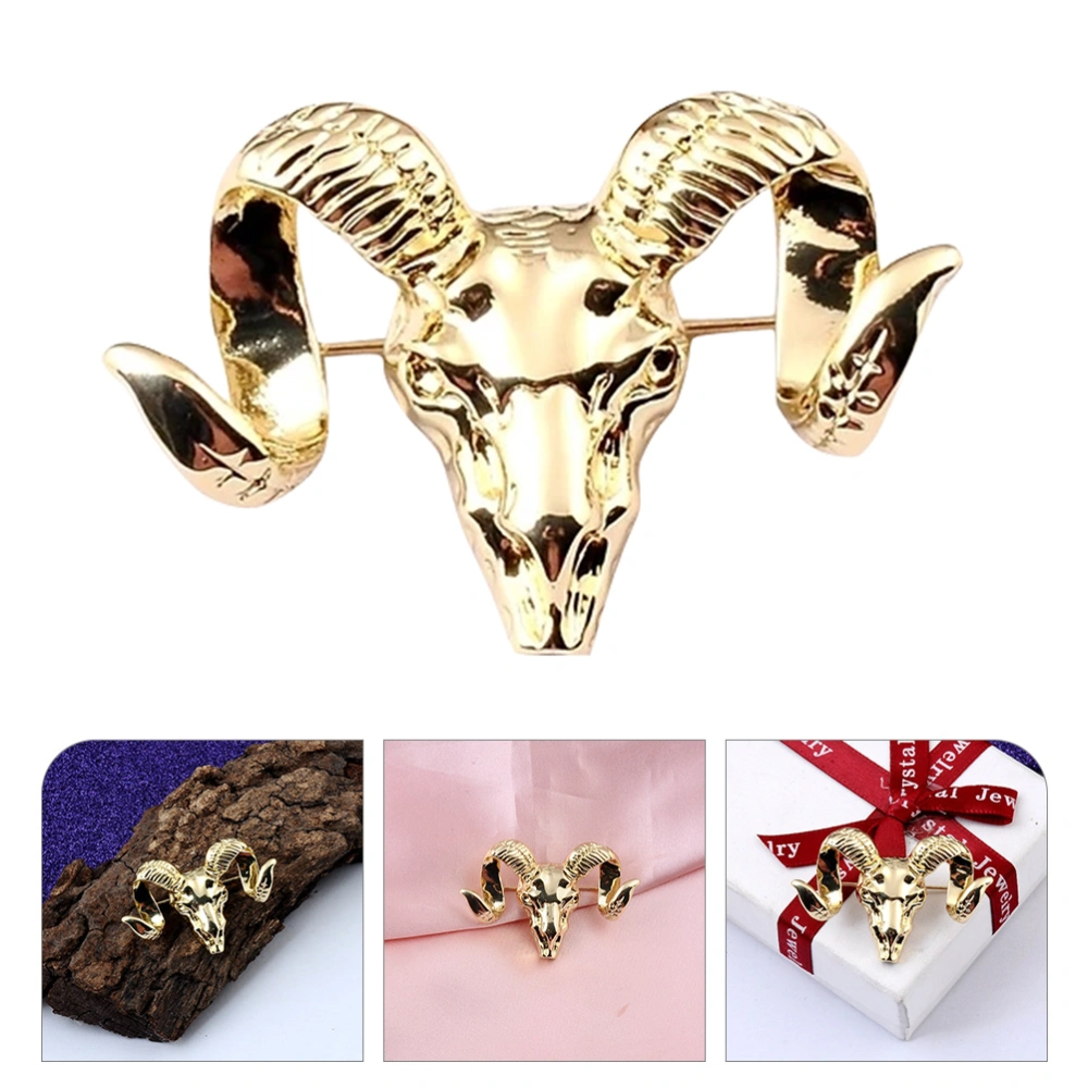 Men Brooch Pin Men Metal Goat Head Lapel Pin Brooch Men Costume Accessory