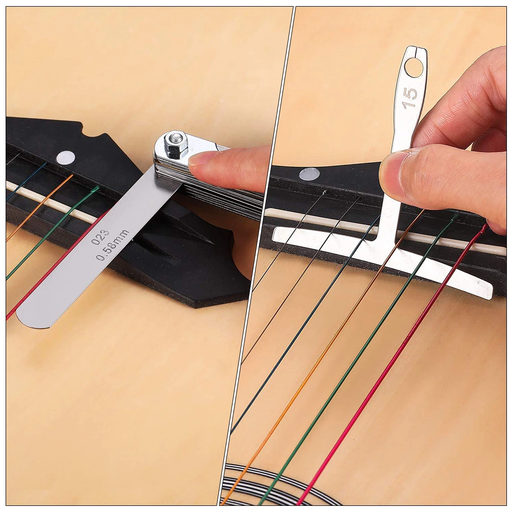 1 Set of  Stainless Steel Guitar Radius Gauges Guitar Feeler Gauge Guitar Luthier Tools