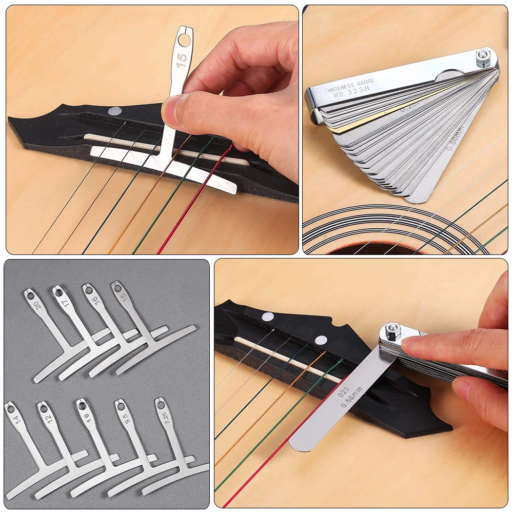 1 Set of  Stainless Steel Guitar Radius Gauges Guitar Feeler Gauge Guitar Luthier Tools