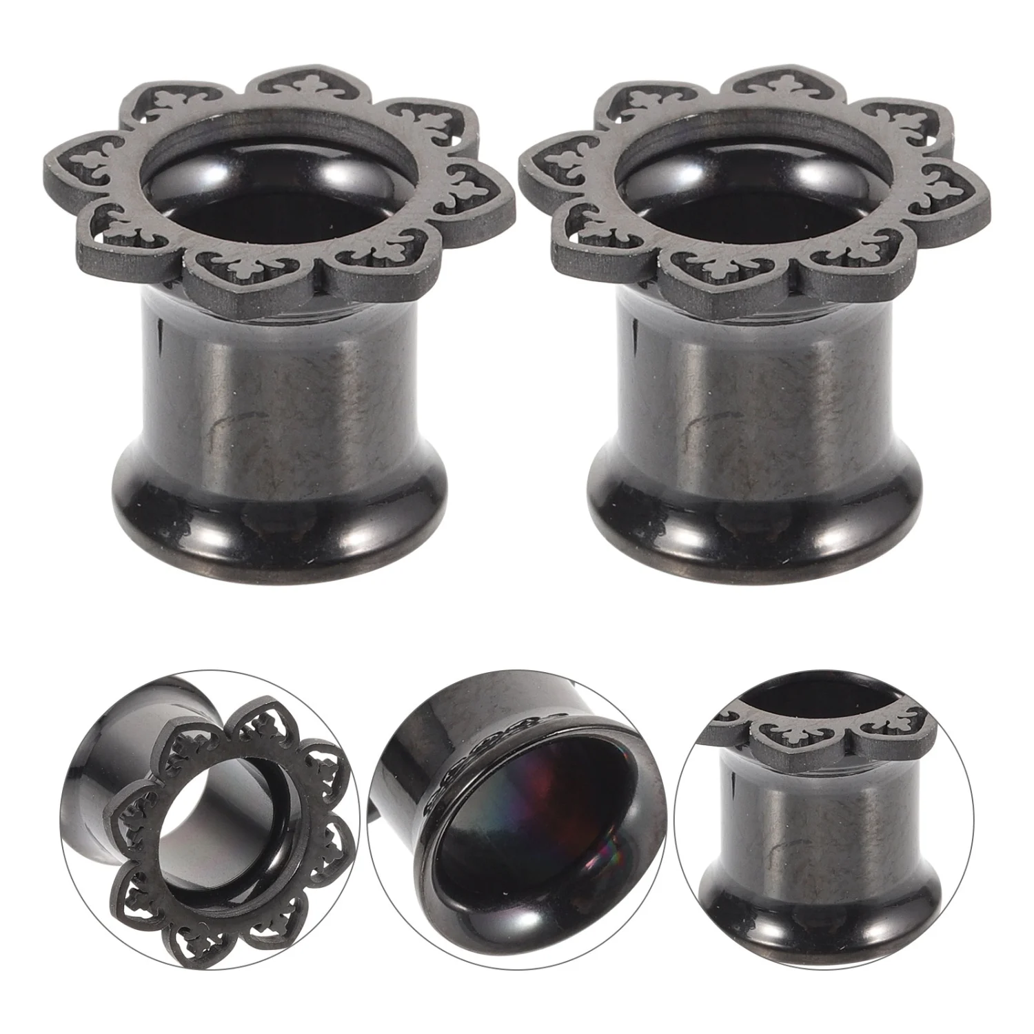 1 Pair Stainless Steel Ear Gauges Ear Tunnel Plugs Ear Gauges Stretcher Expanders