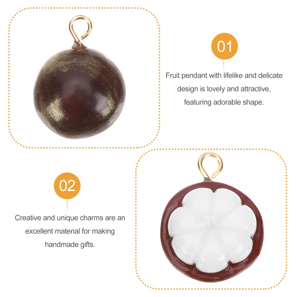 4pcs Fruit Charms Mangosteen Charms Jewelry Making Charms for Earring Necklace Bracelet