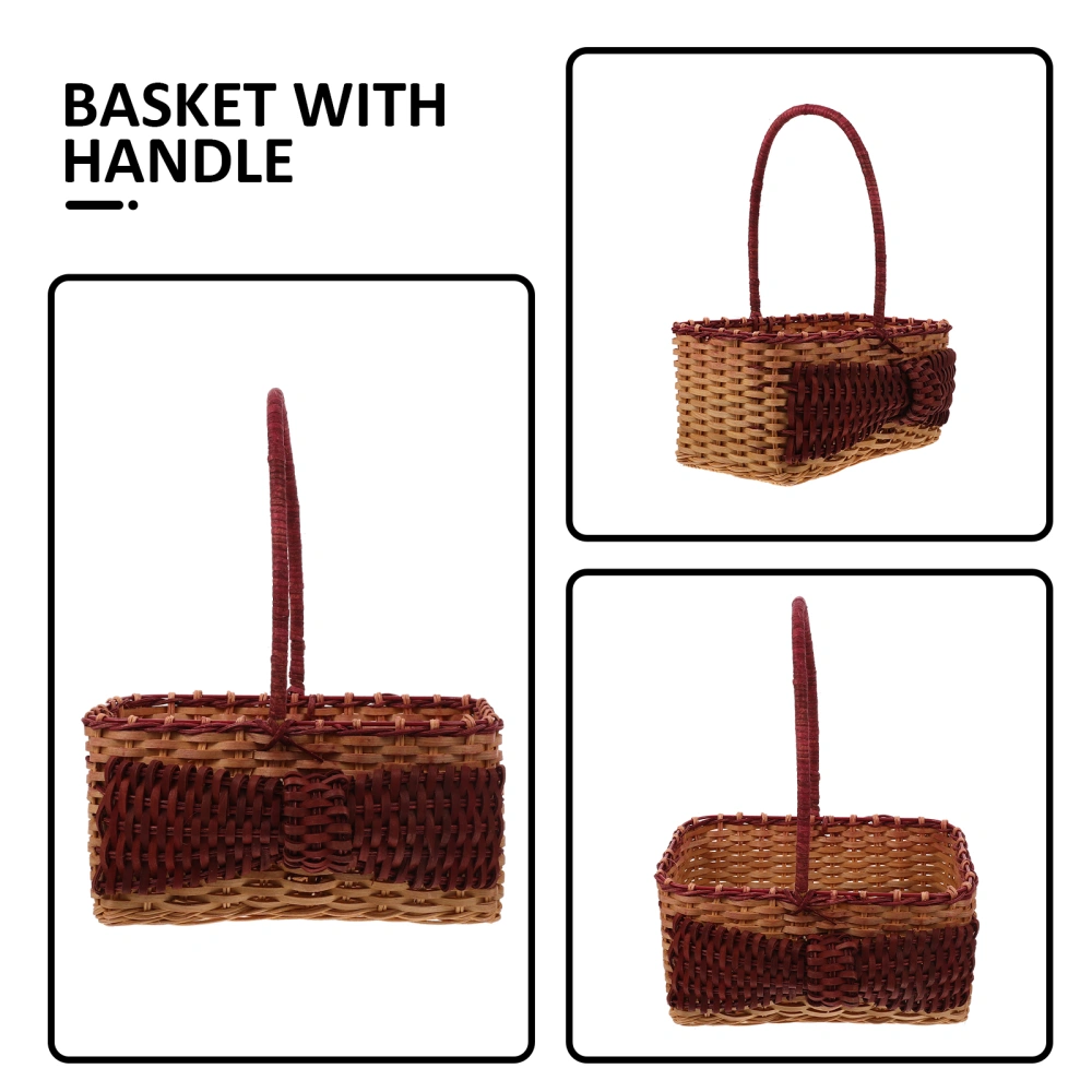 Woven Basket Vintage Party Favor Gift Basket Multi-functional Flower Girl Basket