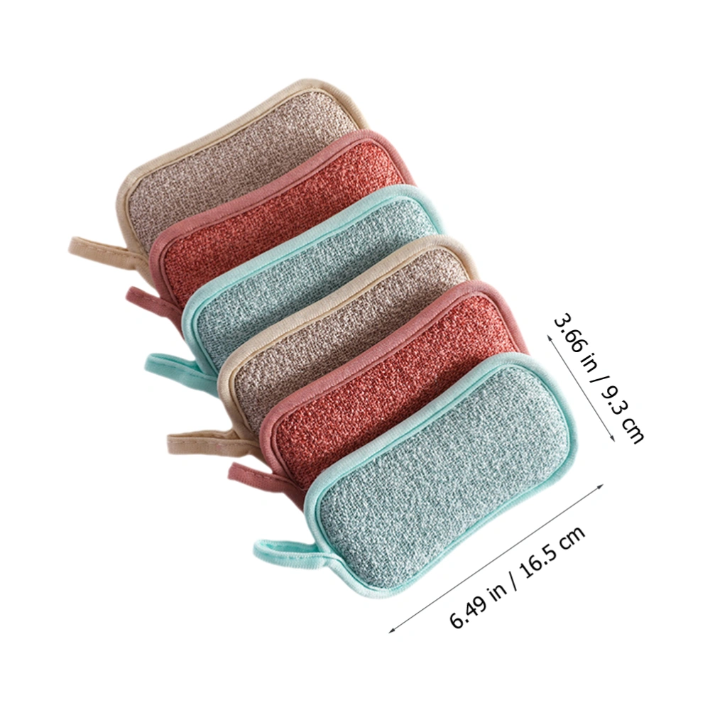 6pcs Kitchen Dish Cleaning Sponges  Household Scrub Sponges  Linen Convenient Dish Sponges