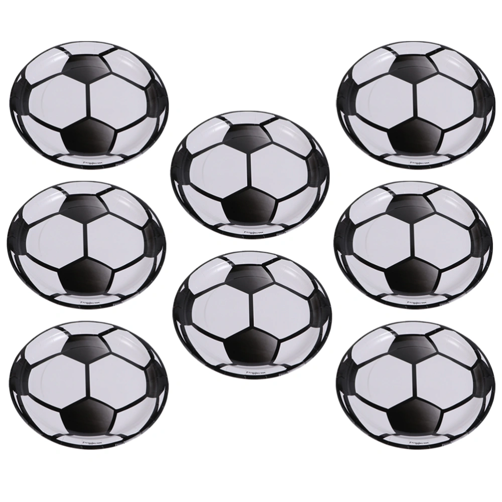 8pcs Football Themed Paper Plates Disposable Dinner Trays Party Decorations