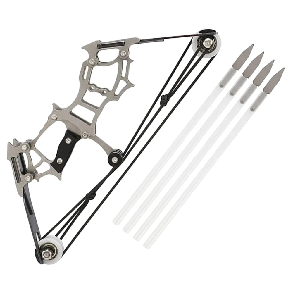 1 Set Kids Crossbow Toy Metal Bow Model Stainless Steel Bow Arrow Miniature Crossbow