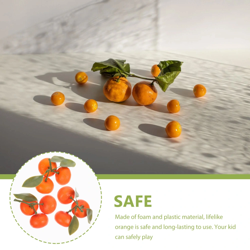 3pcs Kitchen Table Fake Orange Realistic Orange Artificial Fruit Faux Fruit Decor