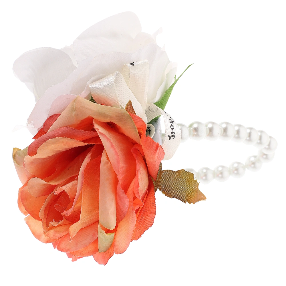 Corsage Bracelet Artificial Flower Wrist Corsage Wristlet for Bride Bridesmaid