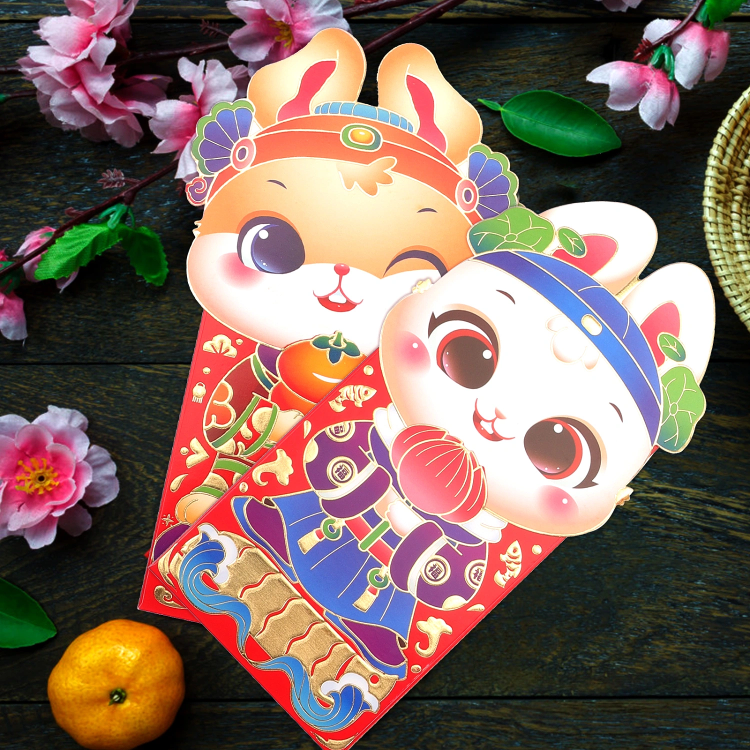 1 Set of Chinese Couplets Set 2023 Spring Festival Couplets New Year Red Envelopes Party Decors