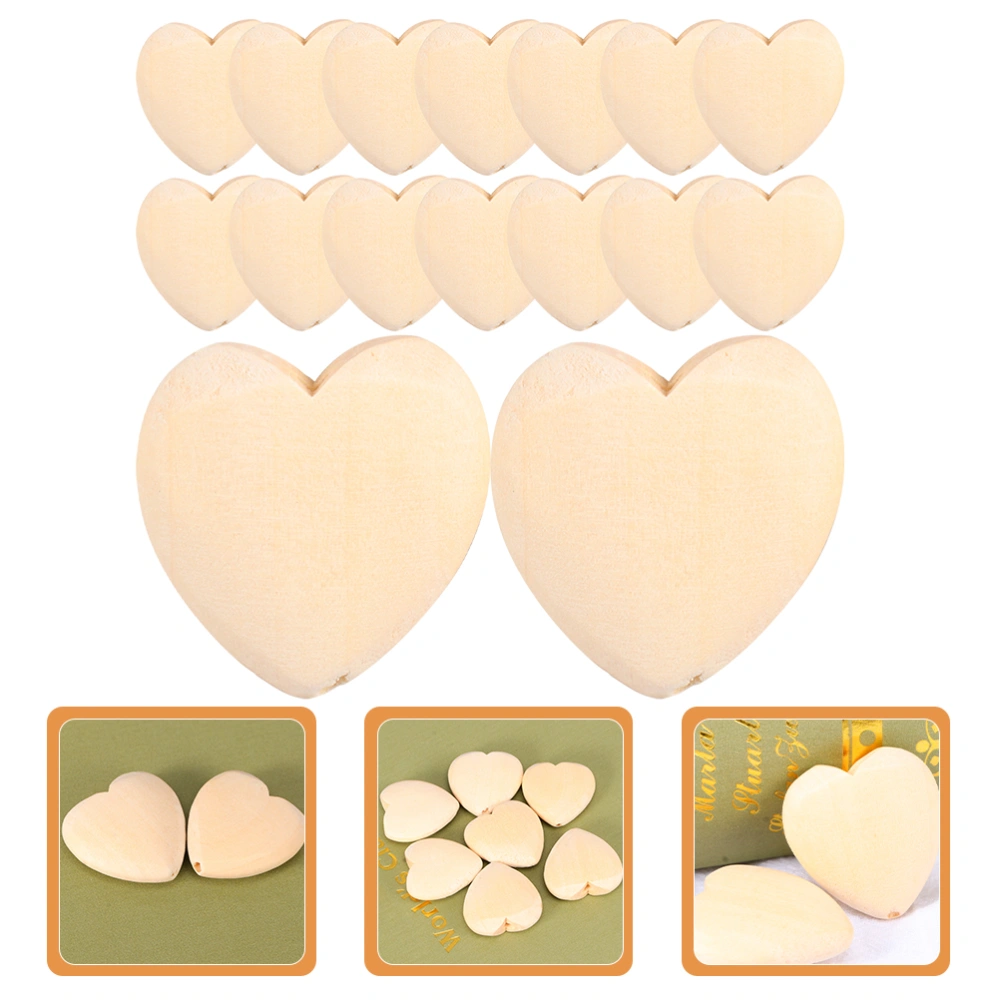 30Pcs Wooden Slices Heart Shape Wooden Slice Creative DIY Photo Frame Patches