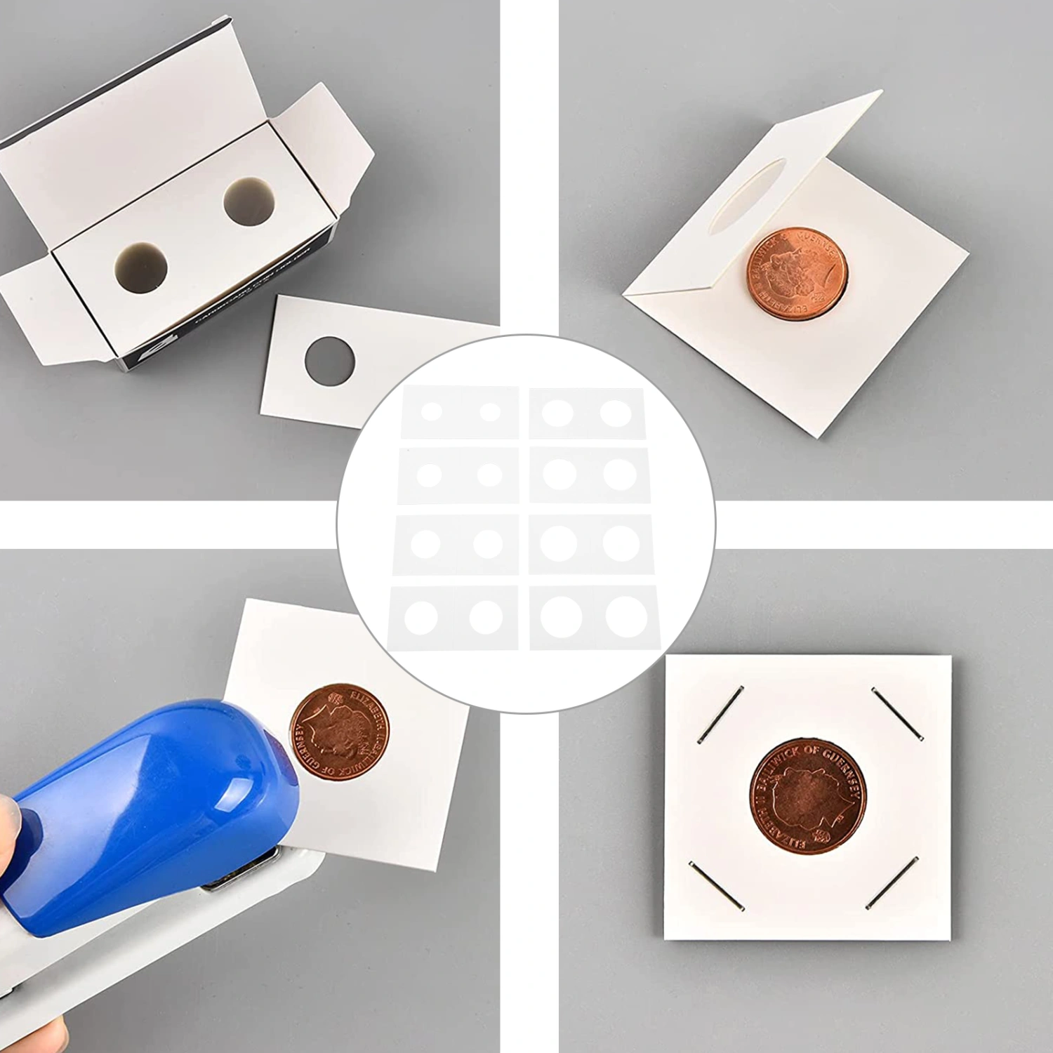 400pcs Coin Holder Cardboard Coin Holders Coin Flips Coin Collecting Papers