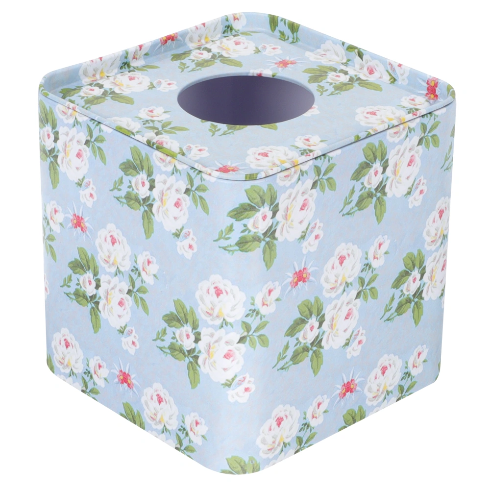 Square Tissue Box Floral Tissue Box Cover Vintage Napkin Holder Dispenser for Home Car