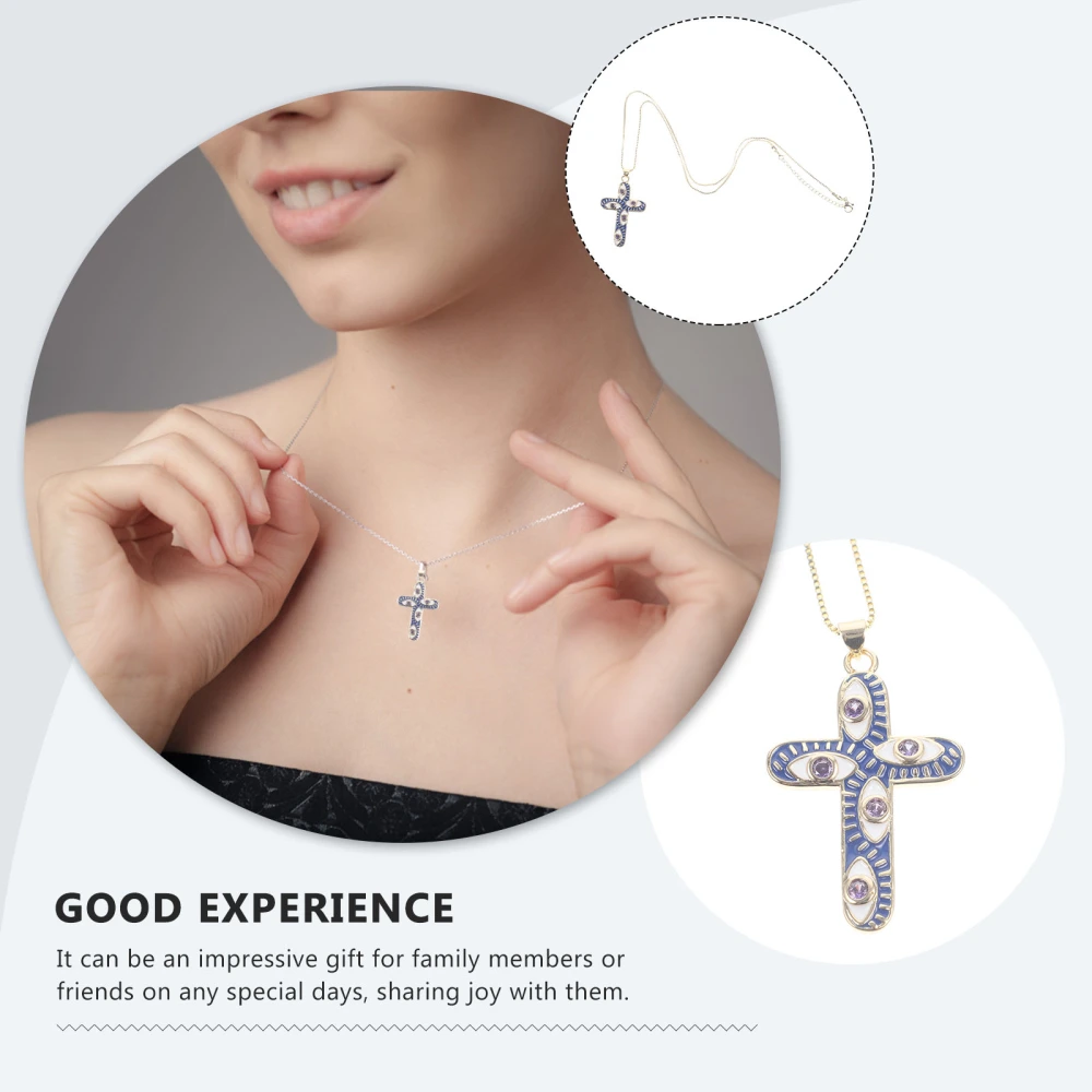 Evil Eye Necklace Exquisite Cross Pendant Necklace Evil Eye Charm Pendant Jewelry