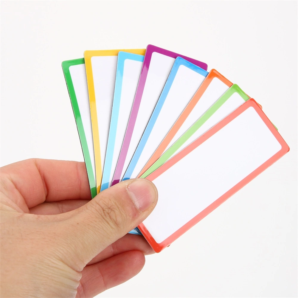 3 Sets Magnetic Dry Erase Name Tags Reusable Label Plate Rainbow Neon Sticker