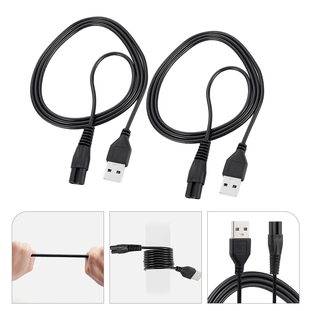2pcs Razor Power Cord Electric Razor Cord Usb Razor Charging Cable Accessory