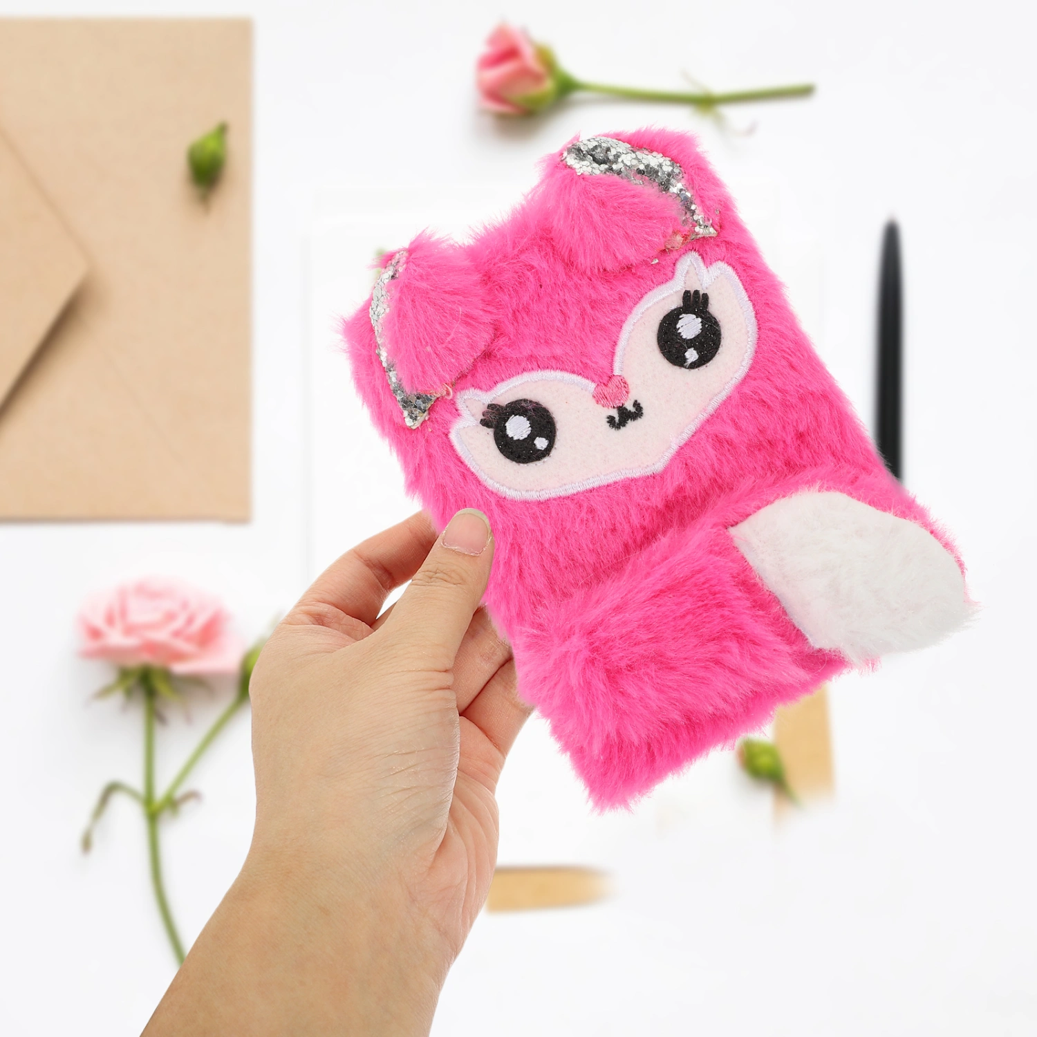 Household Note Book Cartoon Student Notebook Plush Cover Note Book Diary Supply
