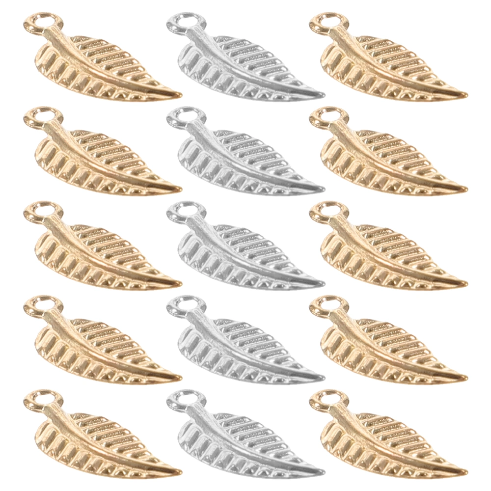 200pcs Leaf Shape Alloy Charms Alloy Pendants Diy Jewelry Making Charms