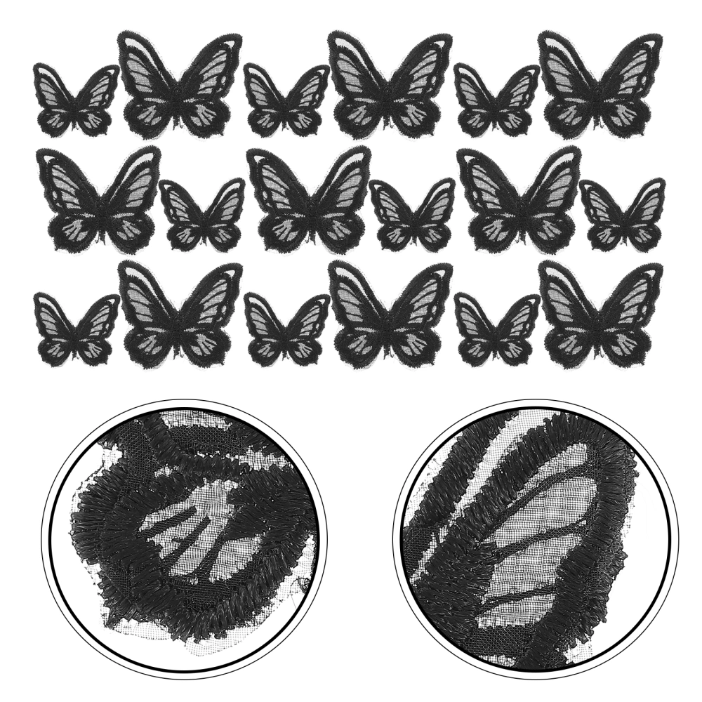 30Pcs Lovely Butterflies Embroidered Patches DIY Clothing Stickers Cloth Patches Clothing Decors