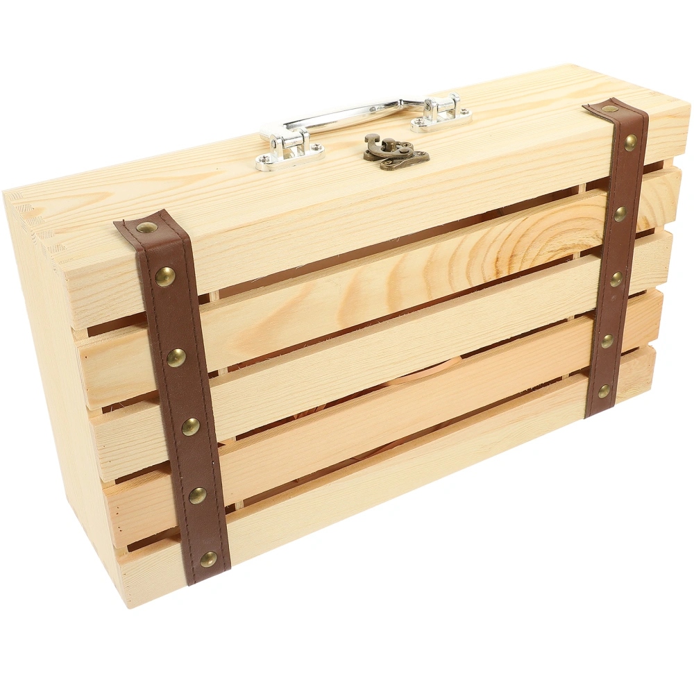 European Style Hollow Wine Bottle Storage Box Handheld Bottle Wrapping Gift Box Wooden Bottle Holder