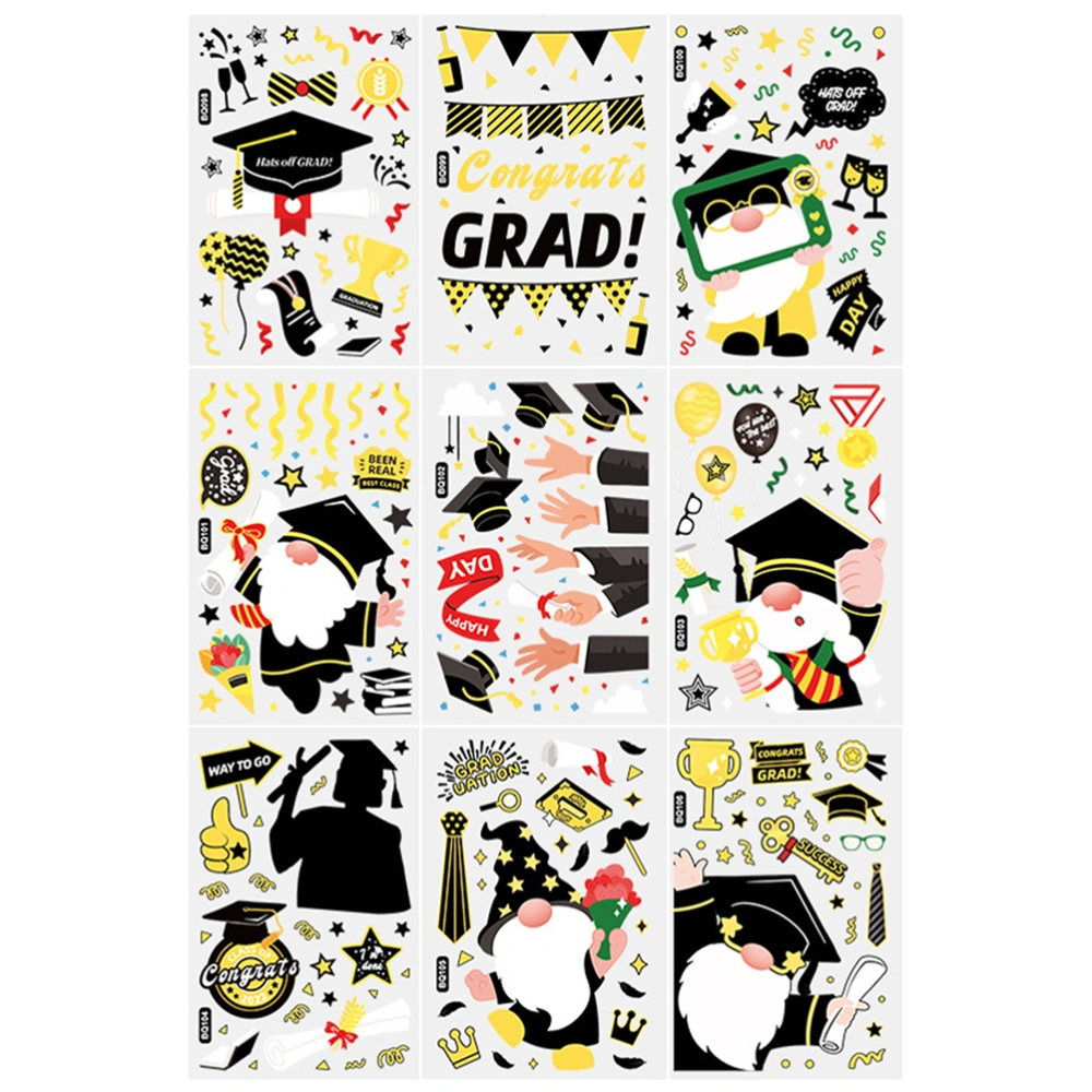 1 Set Graduation Party Window Clings Wall Decals Sticker Graduation Party Favors