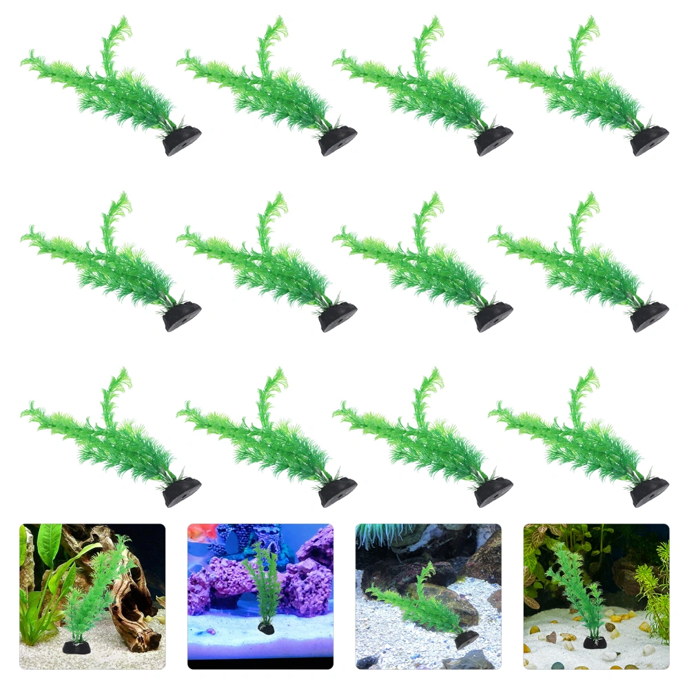 12Pcs Plastic Fake Plants Aquarium Landscape Plant Fish Tank Plastic Plants Plastic Aquatic Plant for Decor