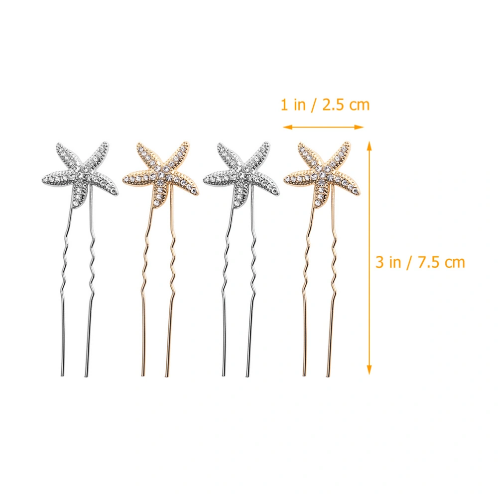 4pcs Bride Hair Pin Hair Piece Beach Wedding Hair Accessories for Brides Jewelry