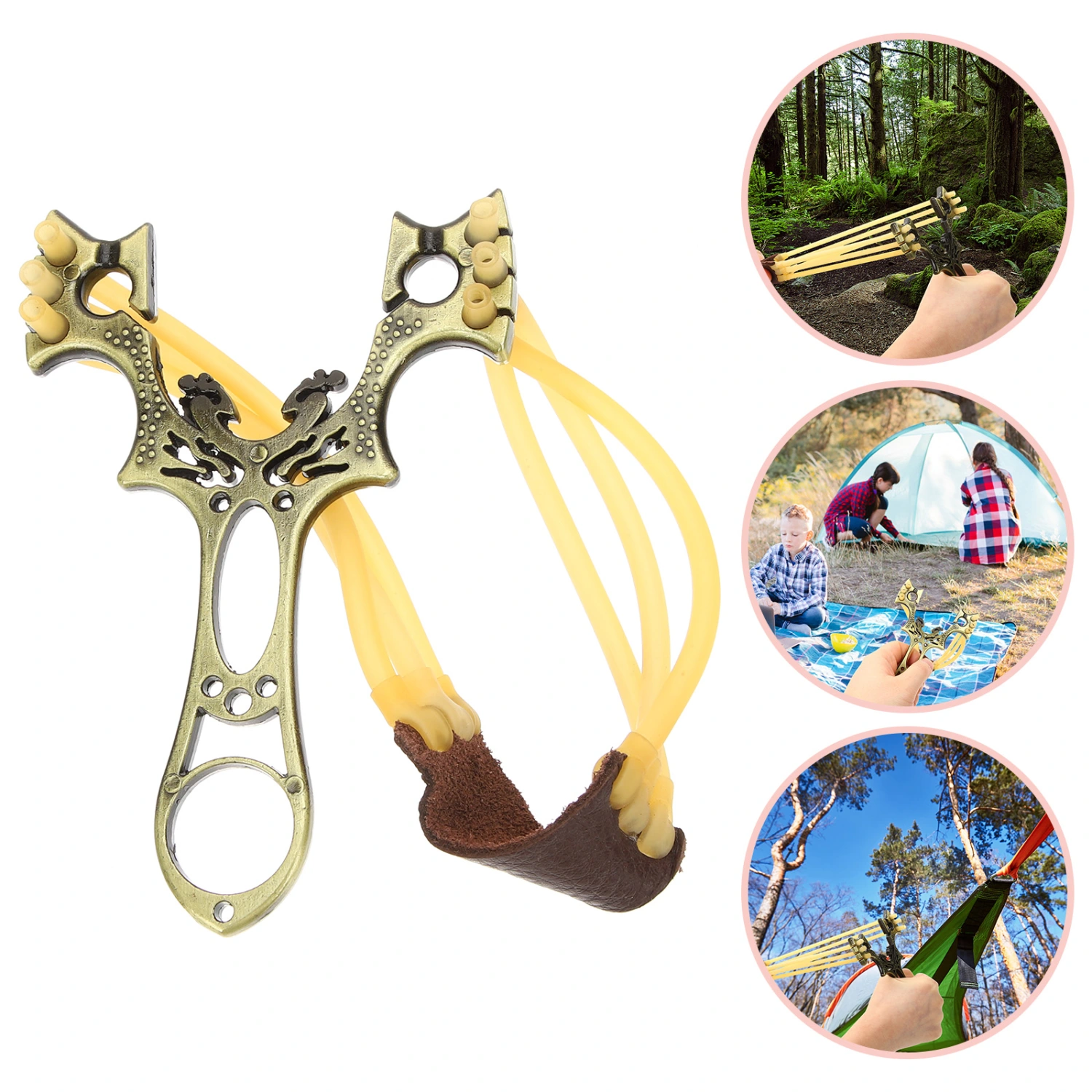 Alloy Hunting Catapult Portable Catapult Tool Practical Rubber Band Catapult Hunting Tool