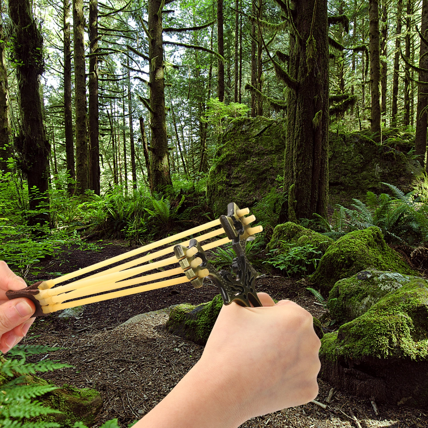 Alloy Hunting Catapult Portable Catapult Tool Practical Rubber Band Catapult Hunting Tool