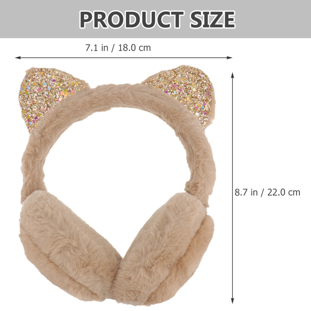 2Pcs Ear Warmers Cat Ears Winter Warm Earmuff Thermal Ear Cover Outdoor Ear Muff