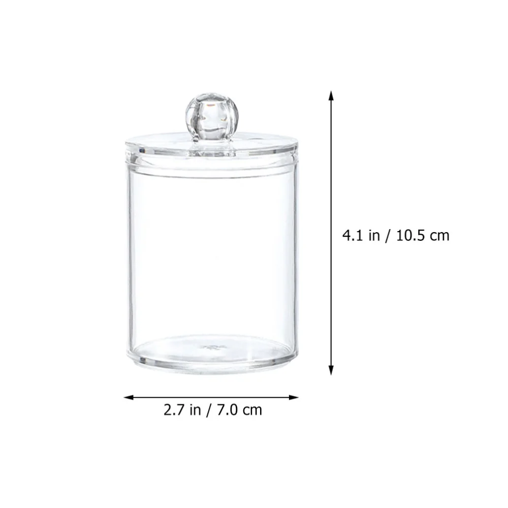 2Pcs Transparent Cotton Swab Box Desktop Box Home Sundries Holder Creative Storage Jar