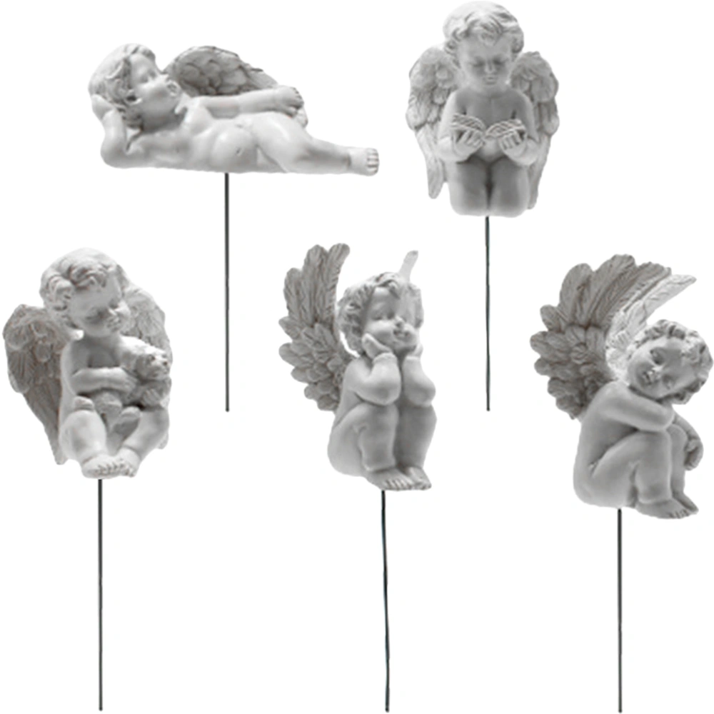 5pcs Angel Crafts Decoration Adorable Angel Statue Angel Model for Landscape Flowerpot