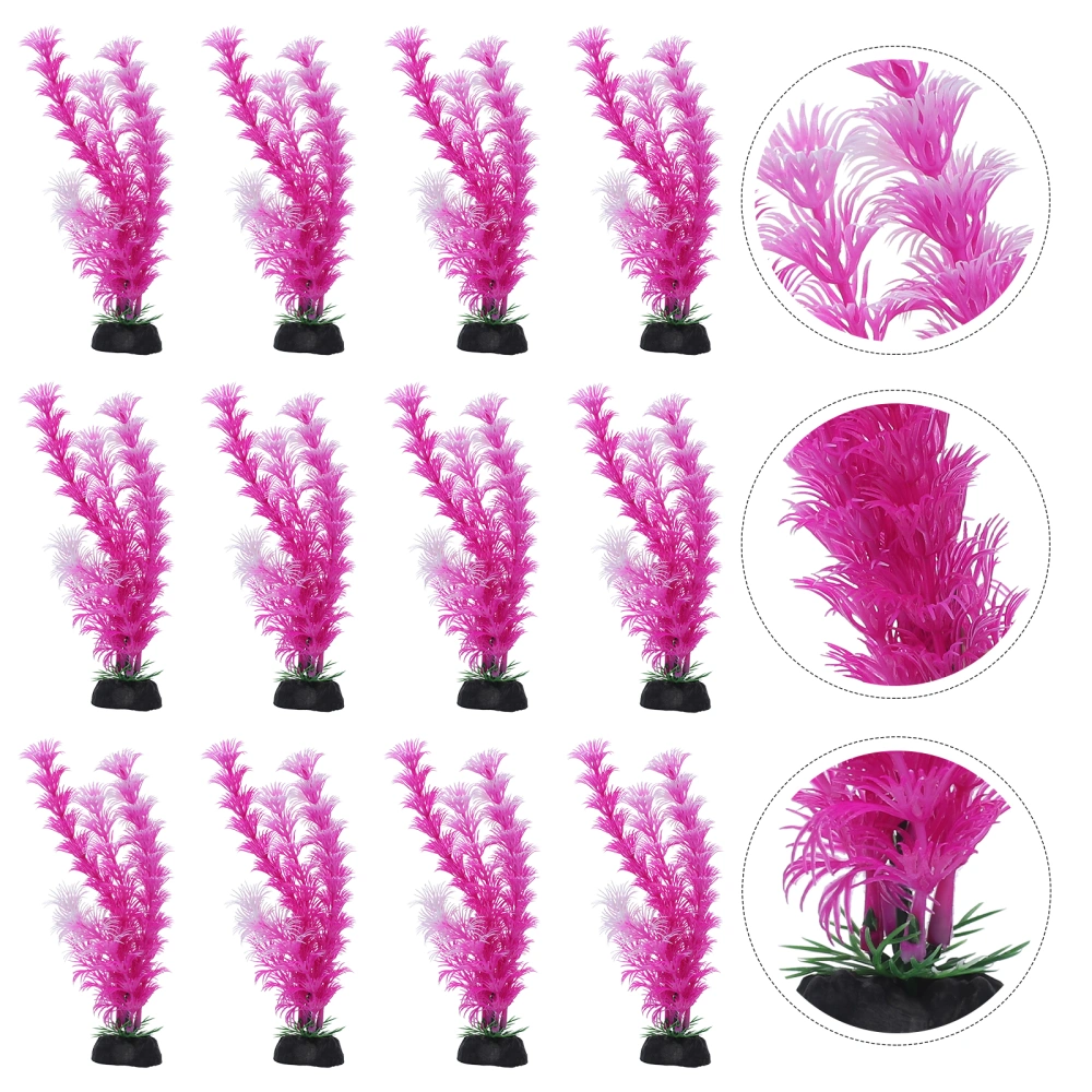 12Pcs Simulated Plant Decor Fish Tank Plants Aquarium Decorations Lifelike Aquatic Plants