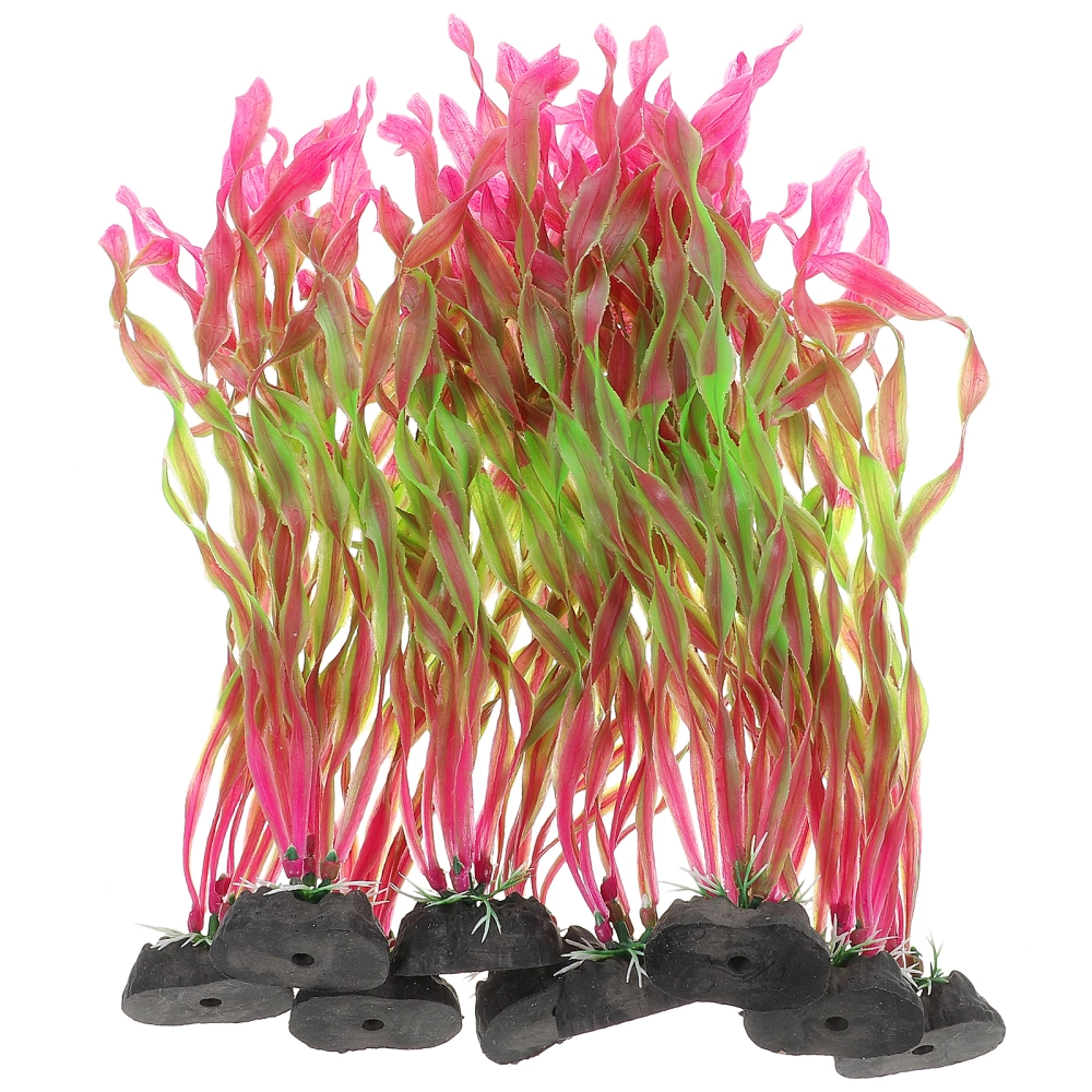 10Pcs Aquarium Artificial Plants Plastic Aquatic Plants Ornaments Fish Tank Decoration