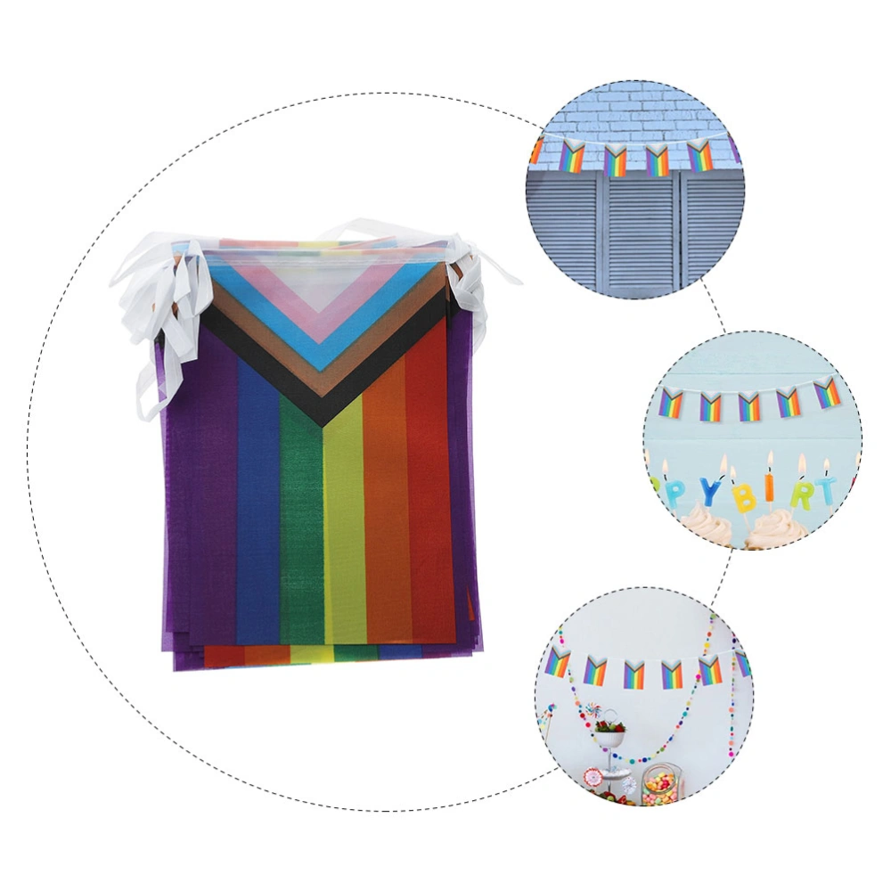 Rainbow Hanging Banner Pride Flag LGBT String Flag Pride Ornament Rainbow Party Decor