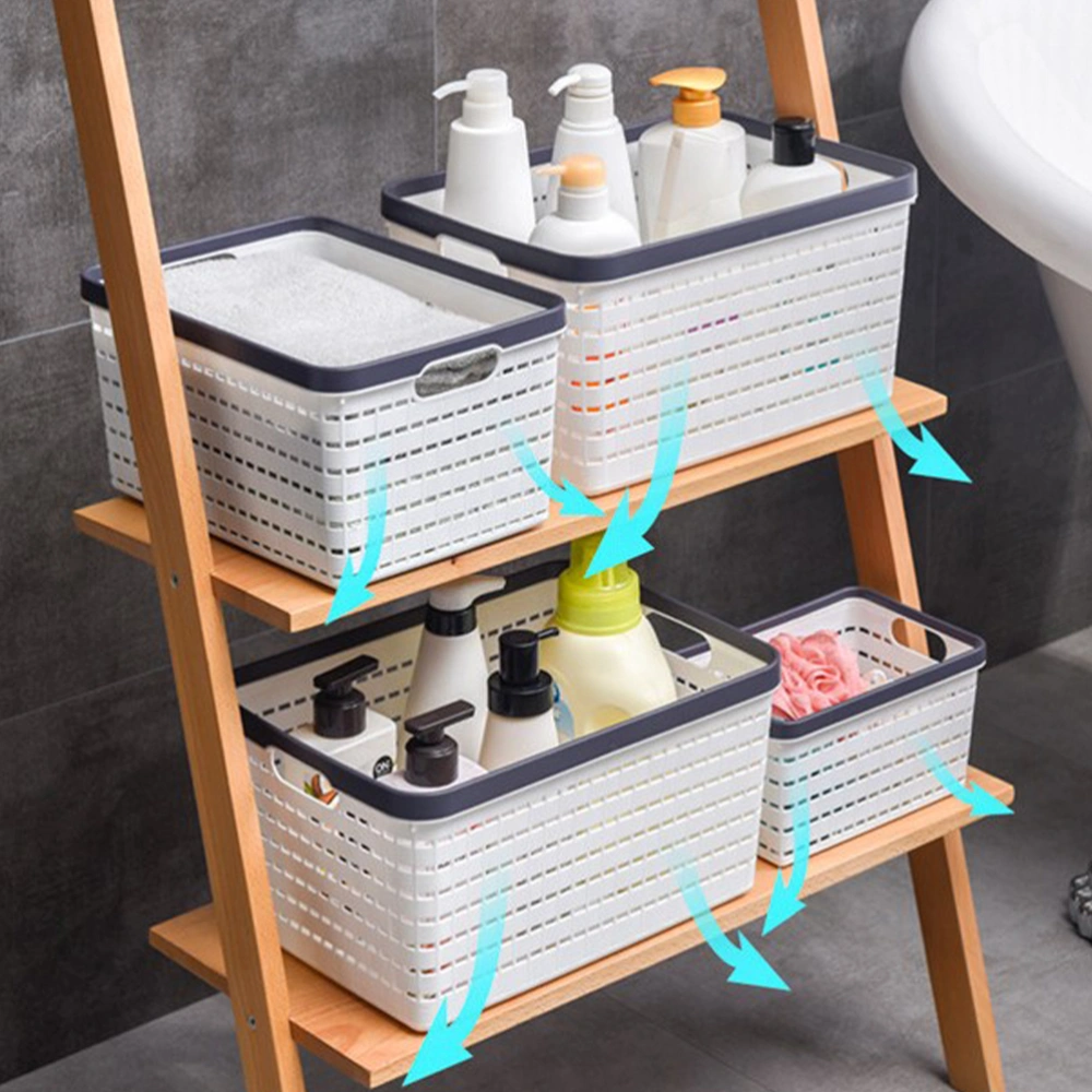 2 pcs Plastic Storage Basket Bathroom Basket Organizer Kitchen Plastic Basket