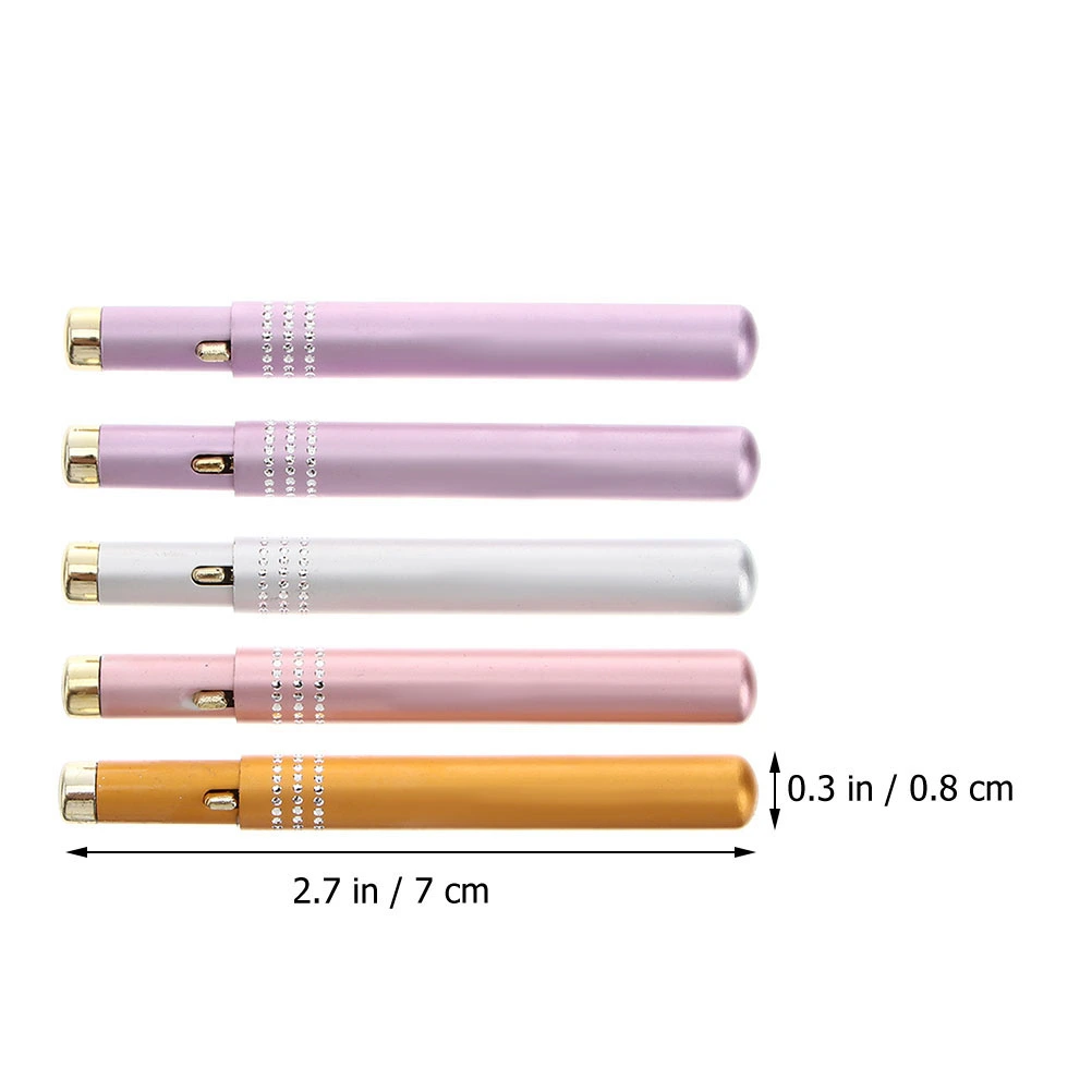 5Pcs Retractable Lip Brush Fine Concealer Brush Lipstick Applicator Metal Shell Lip Brush