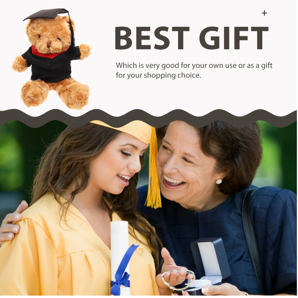 Stuffed Graduation Bear Doll Cartoon Senior Year Doctorial Hat Bear Plush Doll