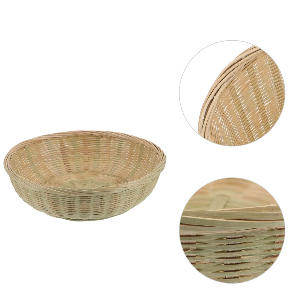 Bamboo Basket Woven Basket Storage Basket Snack Serving Basket Bread Basket