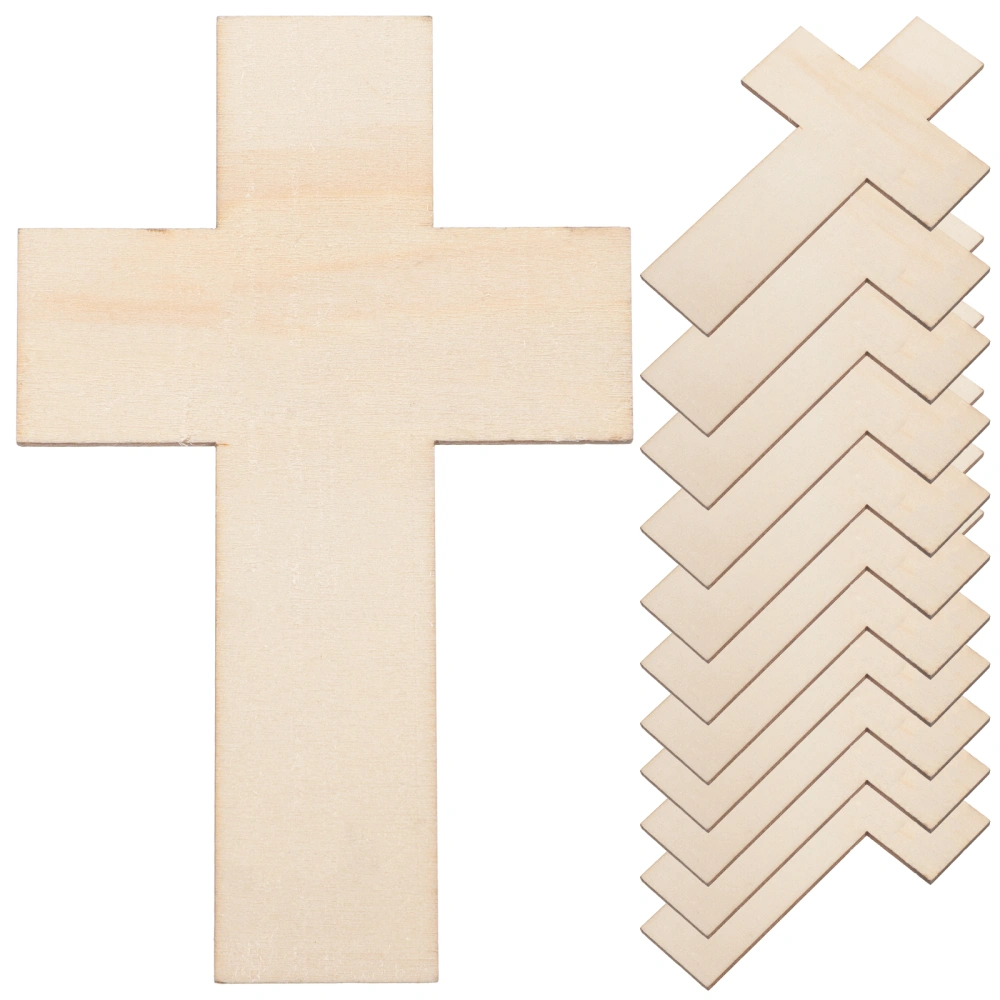 20pcs Cross Cutouts Cross Wood DIY Crafts Cutouts Cross Shaped Ornaments