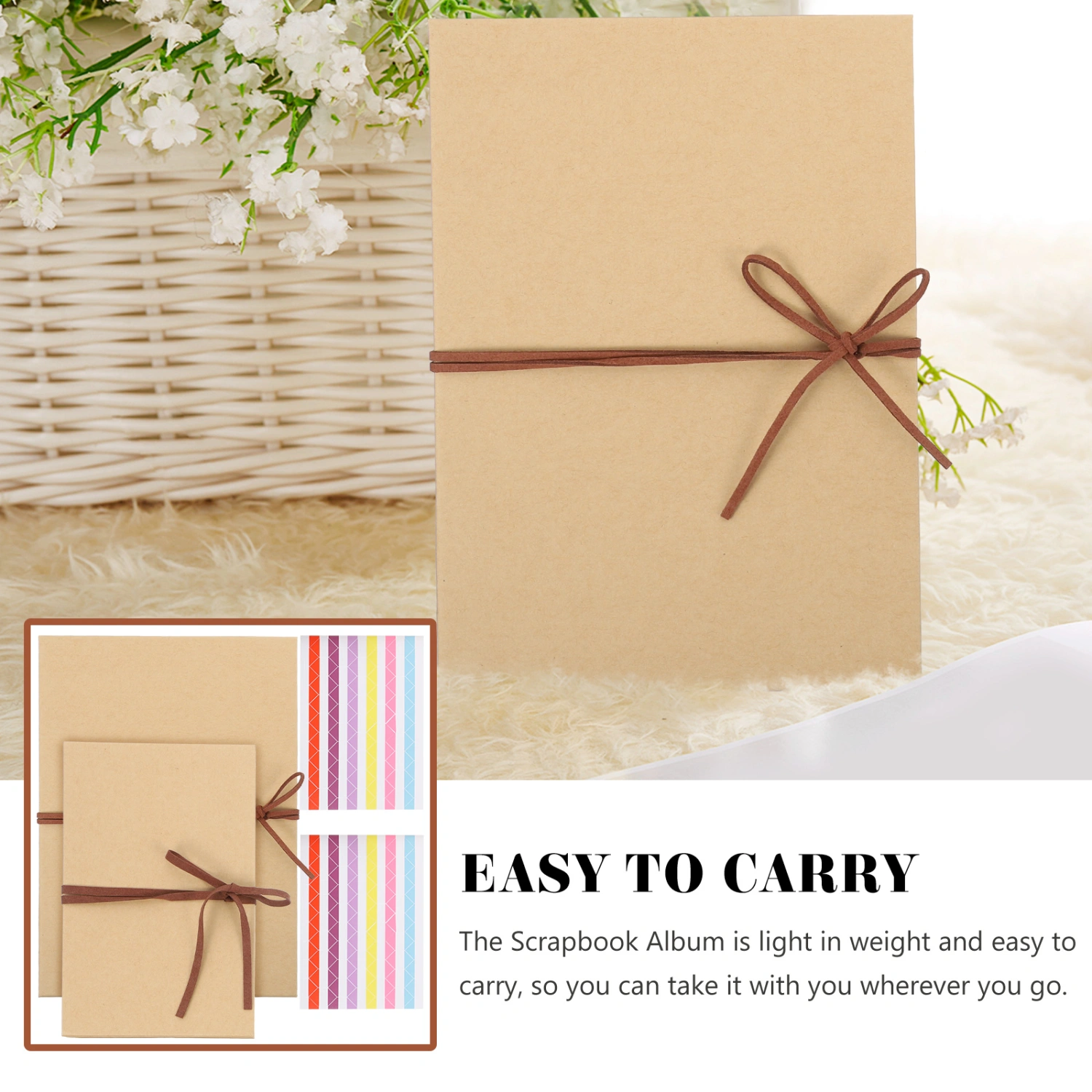 2pcs Folding Page Photo Album Book Handicraft Photo Scrapbook Vintage DIY Album