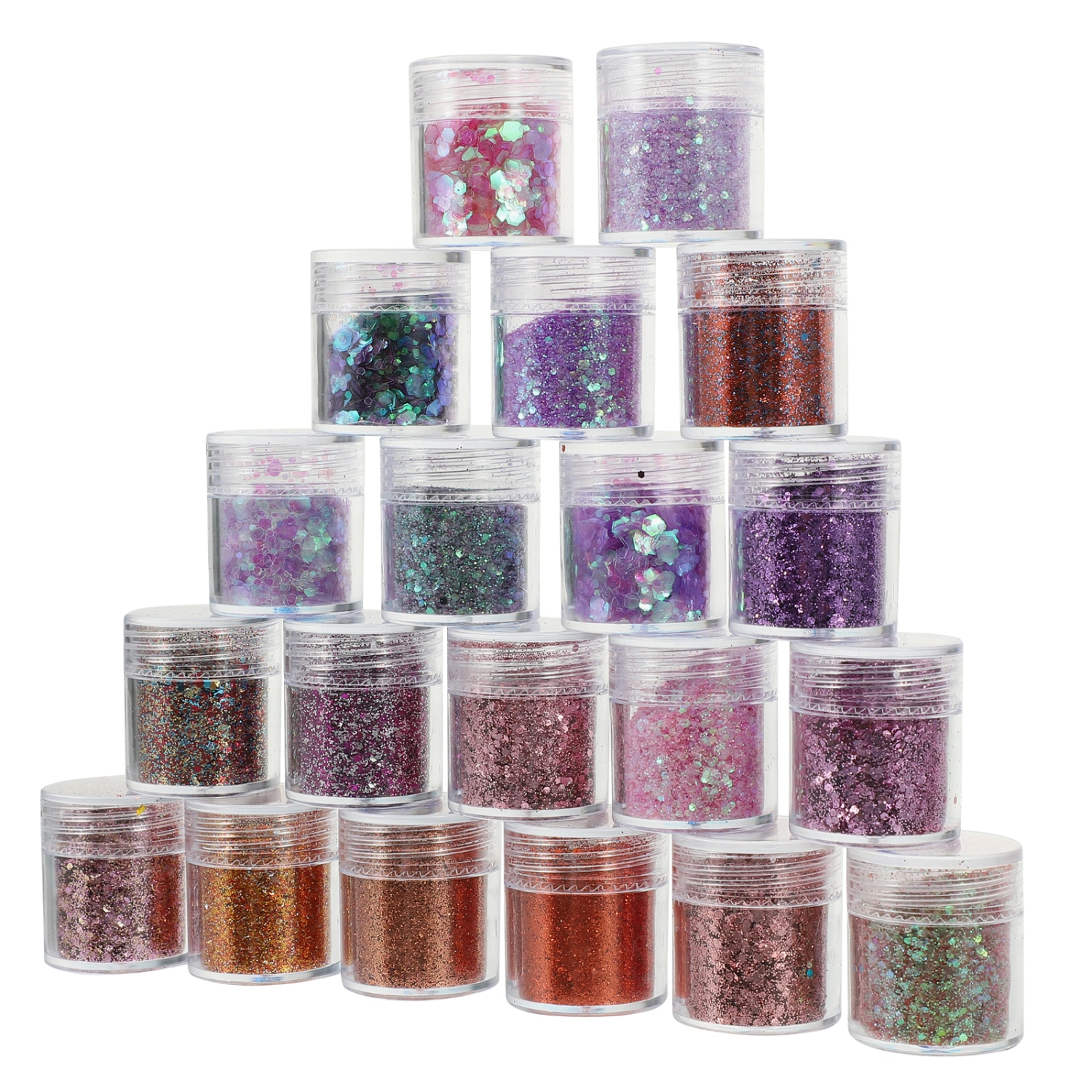 20 Bottles of DIY Manicure Crafting Glitter Fingernail Glitter Art Multi-use Nail Glitter