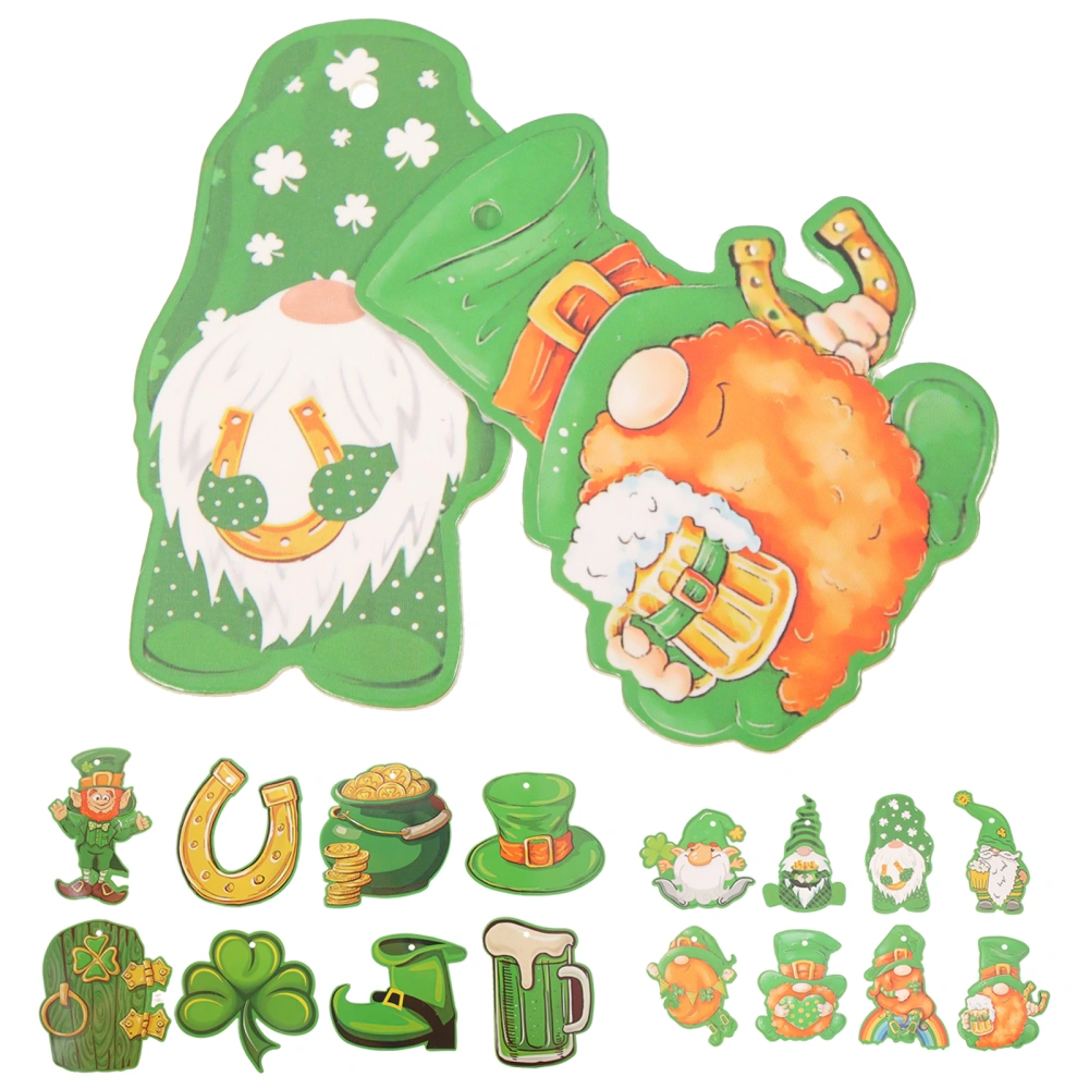 16pcs St. Patrick's Day Gnome Hanging Ornament Rustic Farmhouse Hanging Pendant