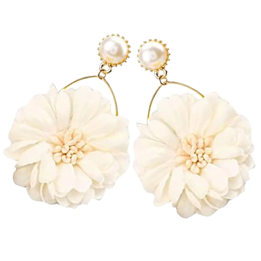 1 Pair Flower Pearl Earrings Dangle Earrings Aesthetic Earrings Statement Earrings