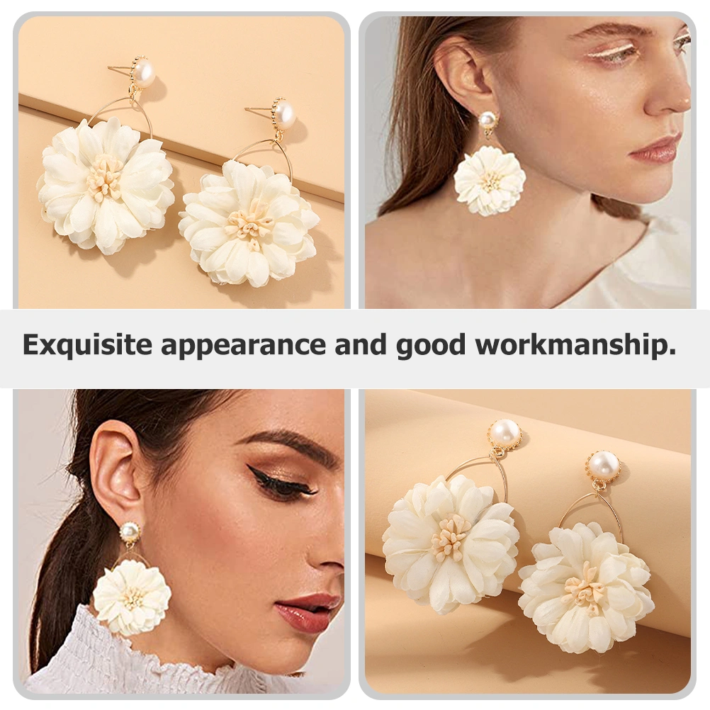 1 Pair Flower Pearl Earrings Dangle Earrings Aesthetic Earrings Statement Earrings